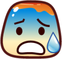 cold sweat (pudding) emoji