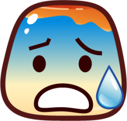 cold sweat (pudding) emoji