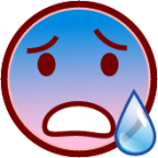 cold sweat (white) emoji