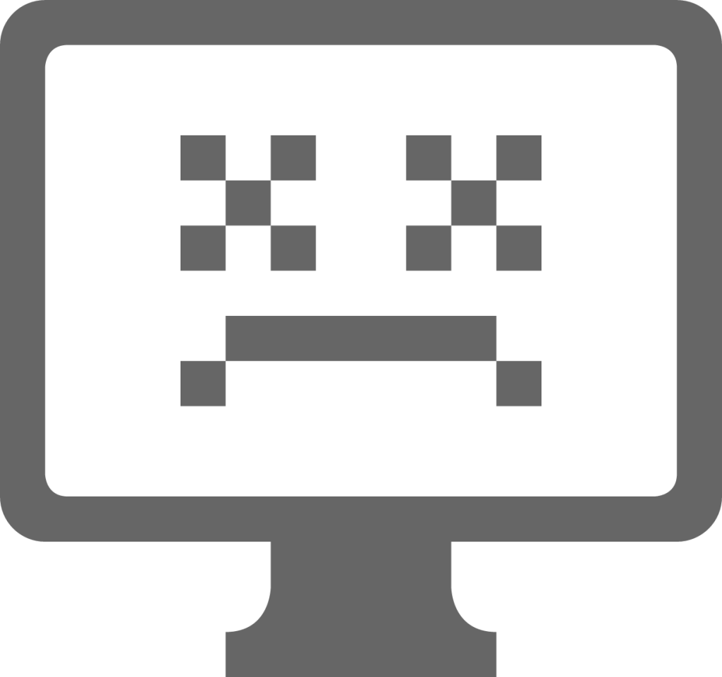 computer fail symbolic icon