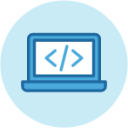 computer laptop code icon