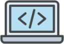 computer laptop code icon