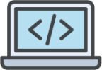 computer laptop code icon