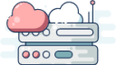 computer servers cloud illustration