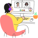 computer zoom video call illustration