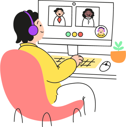computer zoom video call illustration