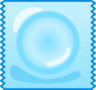condom wrapper (blue) emoji