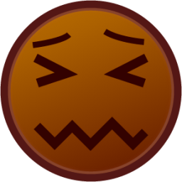 confounded (brown) emoji