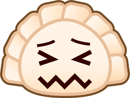 confounded (dumpling) emoji