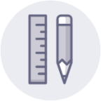 construction ruler pencil icon