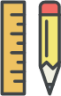 construction ruler pencil icon