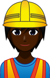 construction worker (black) emoji