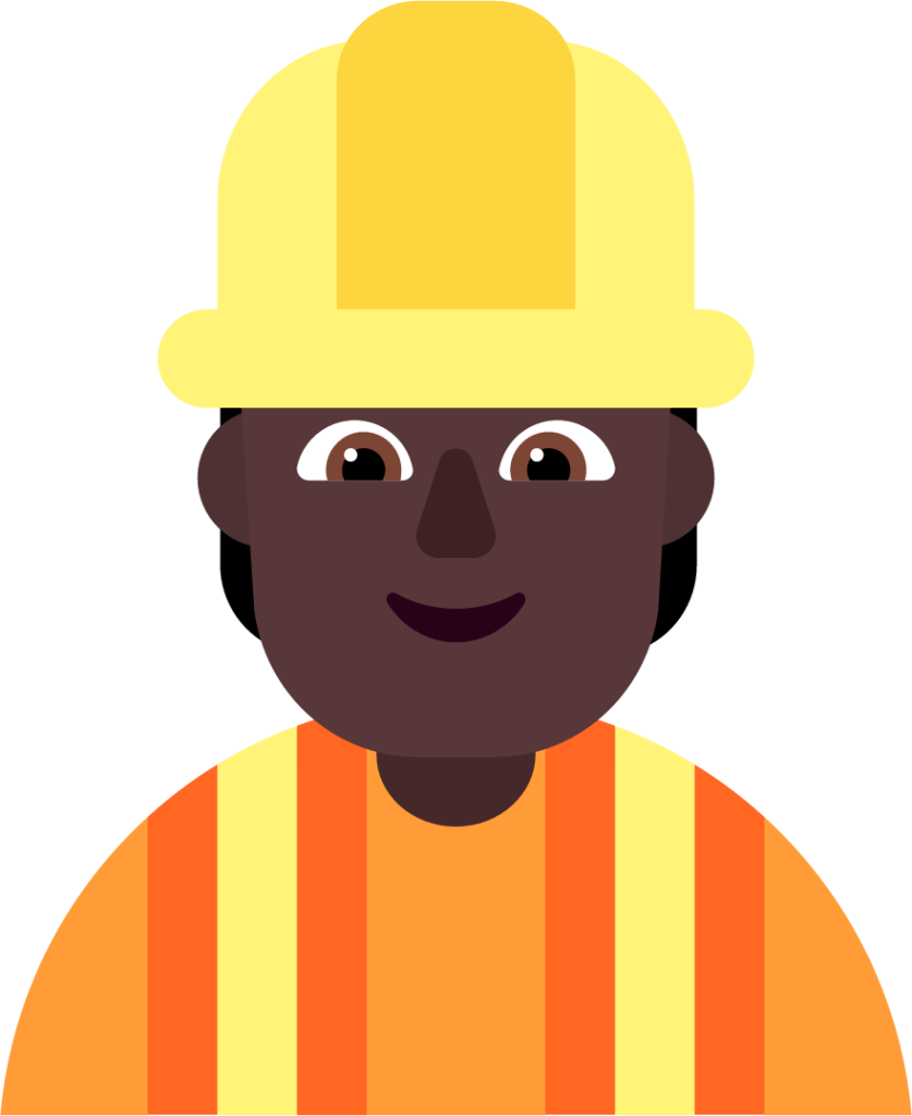 construction worker dark emoji