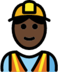 construction worker: dark skin tone emoji