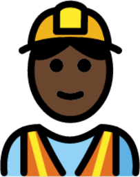 construction worker: dark skin tone emoji