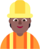 construction worker medium dark emoji