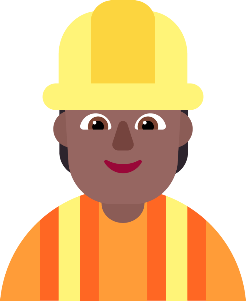 construction worker medium dark emoji