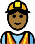 construction worker: medium-dark skin tone emoji