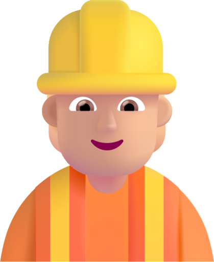construction worker medium light emoji