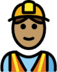 construction worker: medium skin tone emoji