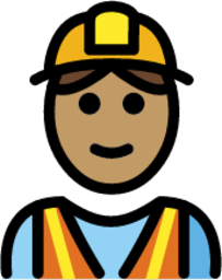 construction worker: medium skin tone emoji