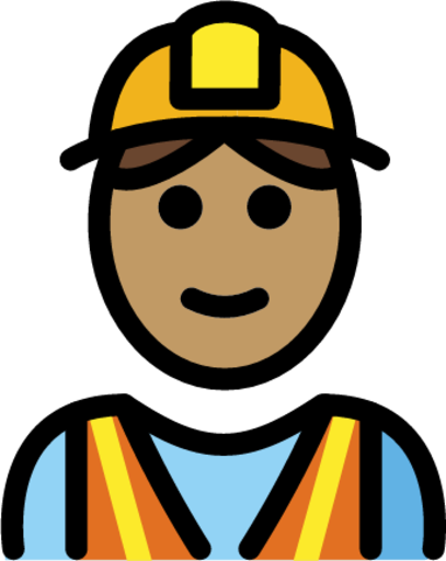 construction worker: medium skin tone emoji