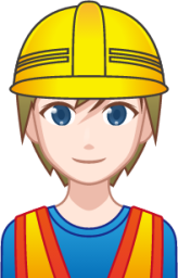 construction worker (white) emoji