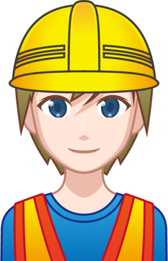 construction worker (white) emoji