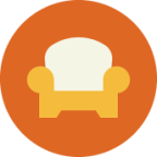 couch chair sofa orange icon