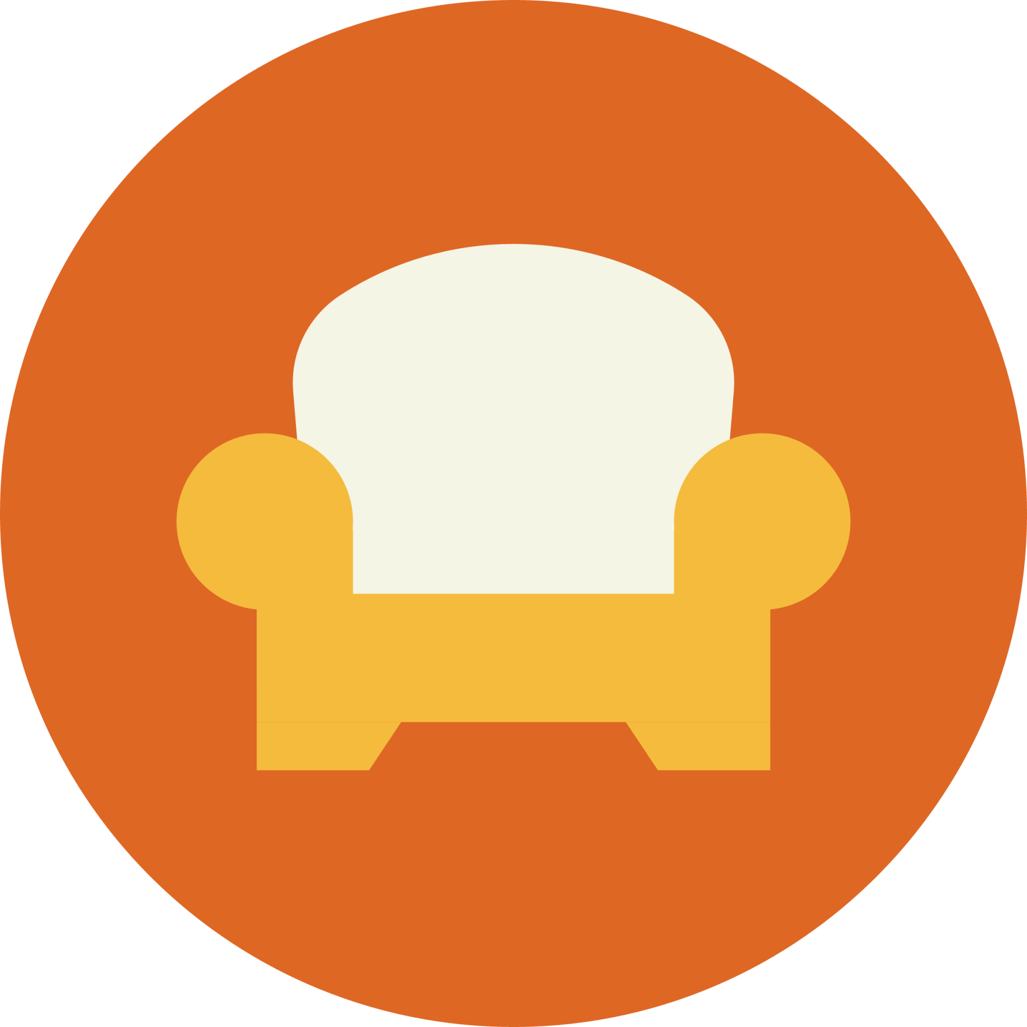 couch chair sofa orange icon