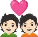 couple with heart: light skin tone emoji