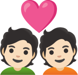 couple with heart: light skin tone emoji