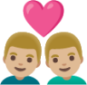 couple with heart: man, man, medium-light skin tone emoji