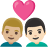 couple with heart: man, man, medium-light skin tone, light skin tone emoji