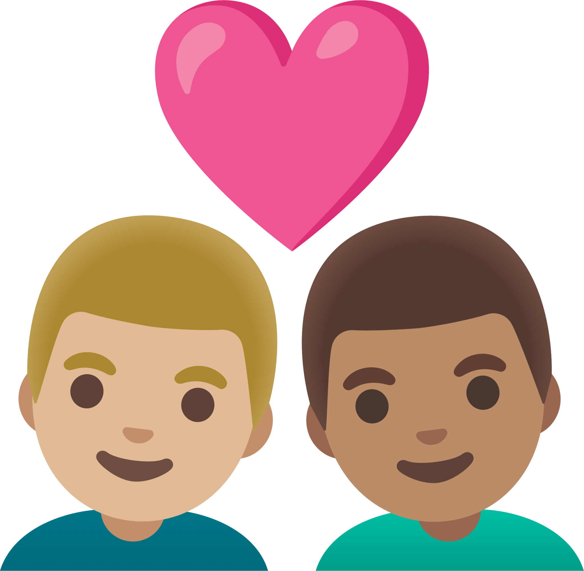 couple with heart: man, man, medium-light skin tone, medium skin tone emoji