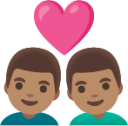 couple with heart: man, man, medium skin tone emoji