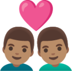 couple with heart: man, man, medium skin tone emoji