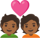 couple with heart: medium-dark skin tone emoji