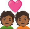 couple with heart: medium-dark skin tone emoji