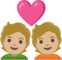 couple with heart: medium-light skin tone emoji