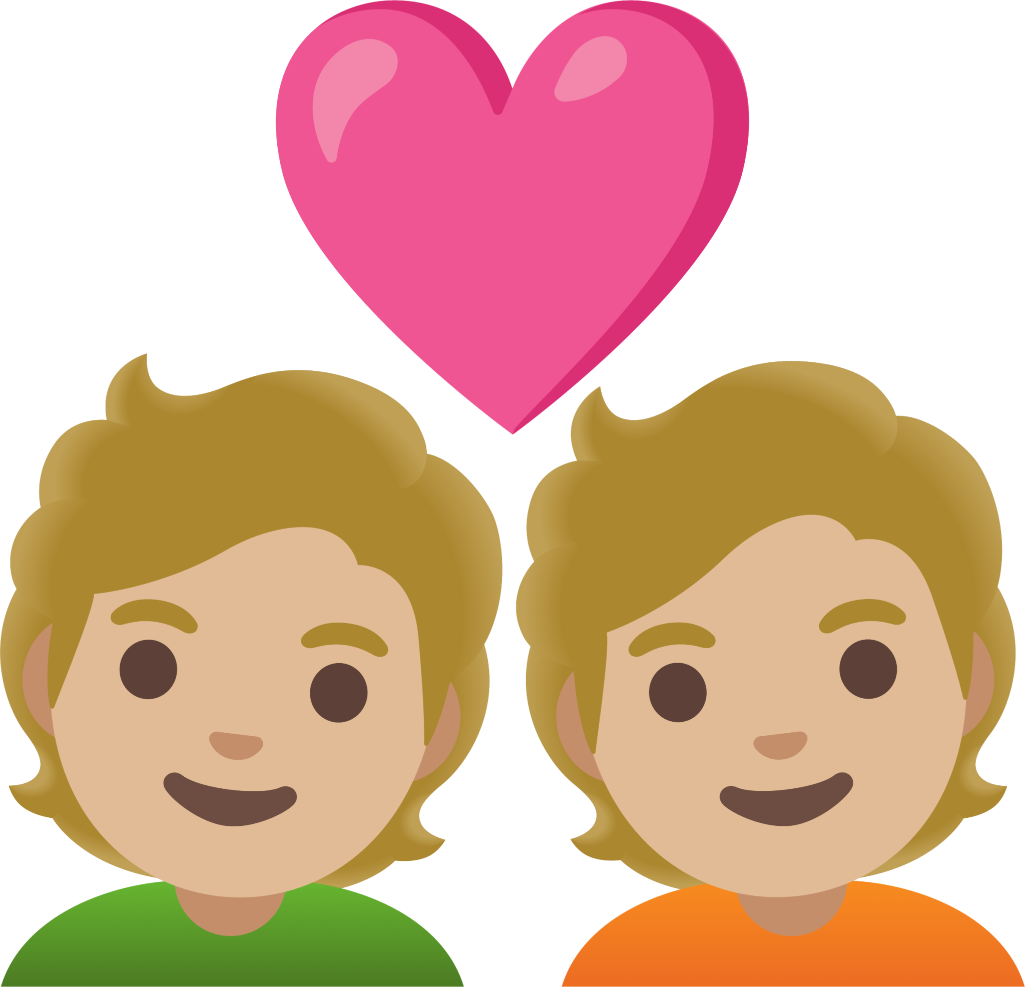 couple with heart: medium-light skin tone emoji