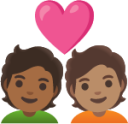 couple with heart: person, person, medium-dark skin tone, medium skin tone emoji