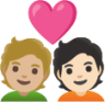 couple with heart: person, person, medium-light skin tone, light skin tone emoji