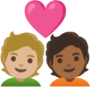 couple with heart: person, person, medium-light skin tone, medium-dark skin tone emoji