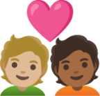 couple with heart: person, person, medium-light skin tone, medium-dark skin tone emoji