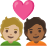 couple with heart: person, person, medium-light skin tone, medium-dark skin tone emoji