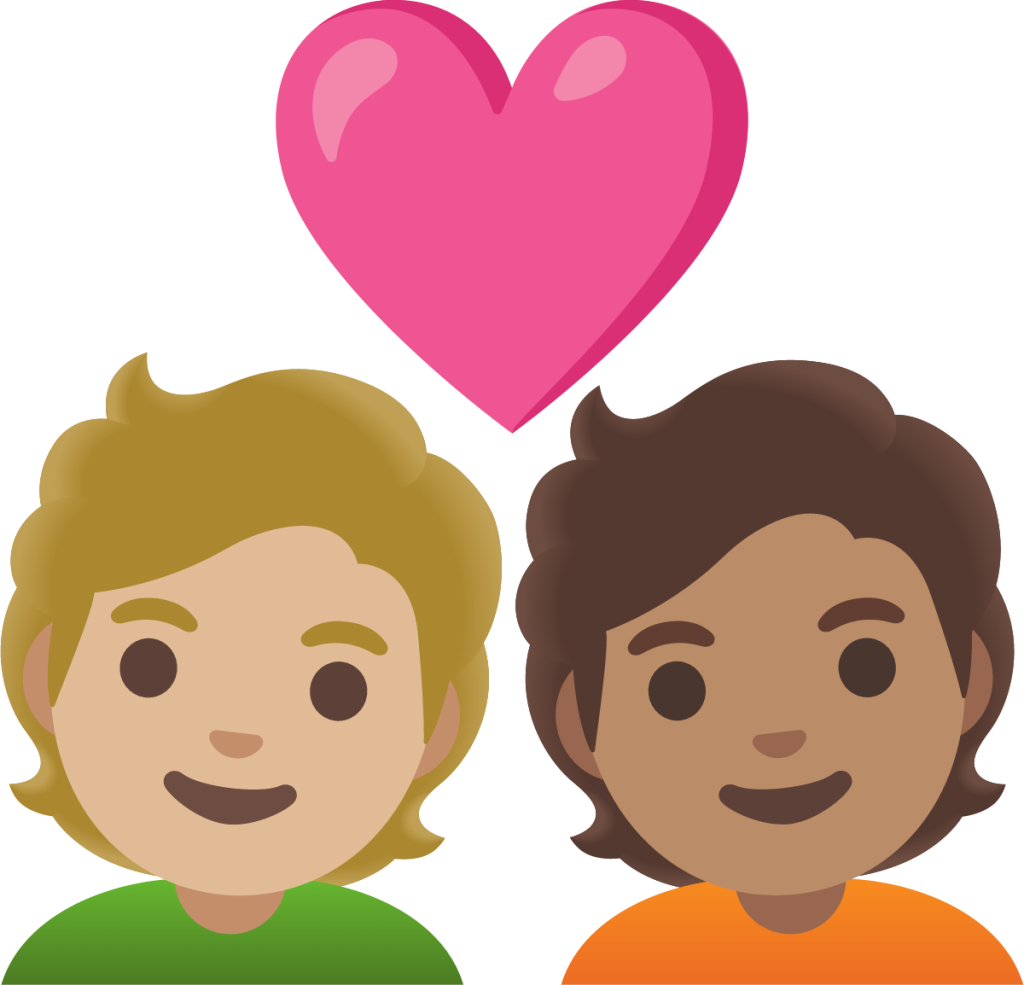 couple with heart: person, person, medium-light skin tone, medium skin tone emoji