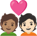 couple with heart: person, person, medium skin tone, light skin tone emoji