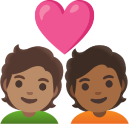 couple with heart: person, person, medium skin tone, medium-dark skin tone emoji