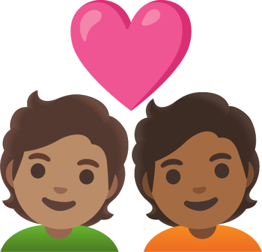 couple with heart: person, person, medium skin tone, medium-dark skin tone emoji